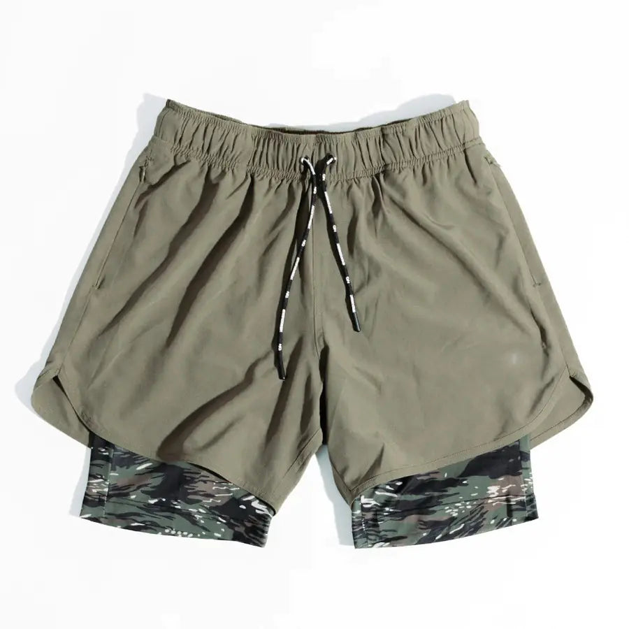 Double Layer Gym Shorts w/ Zip Pockets
